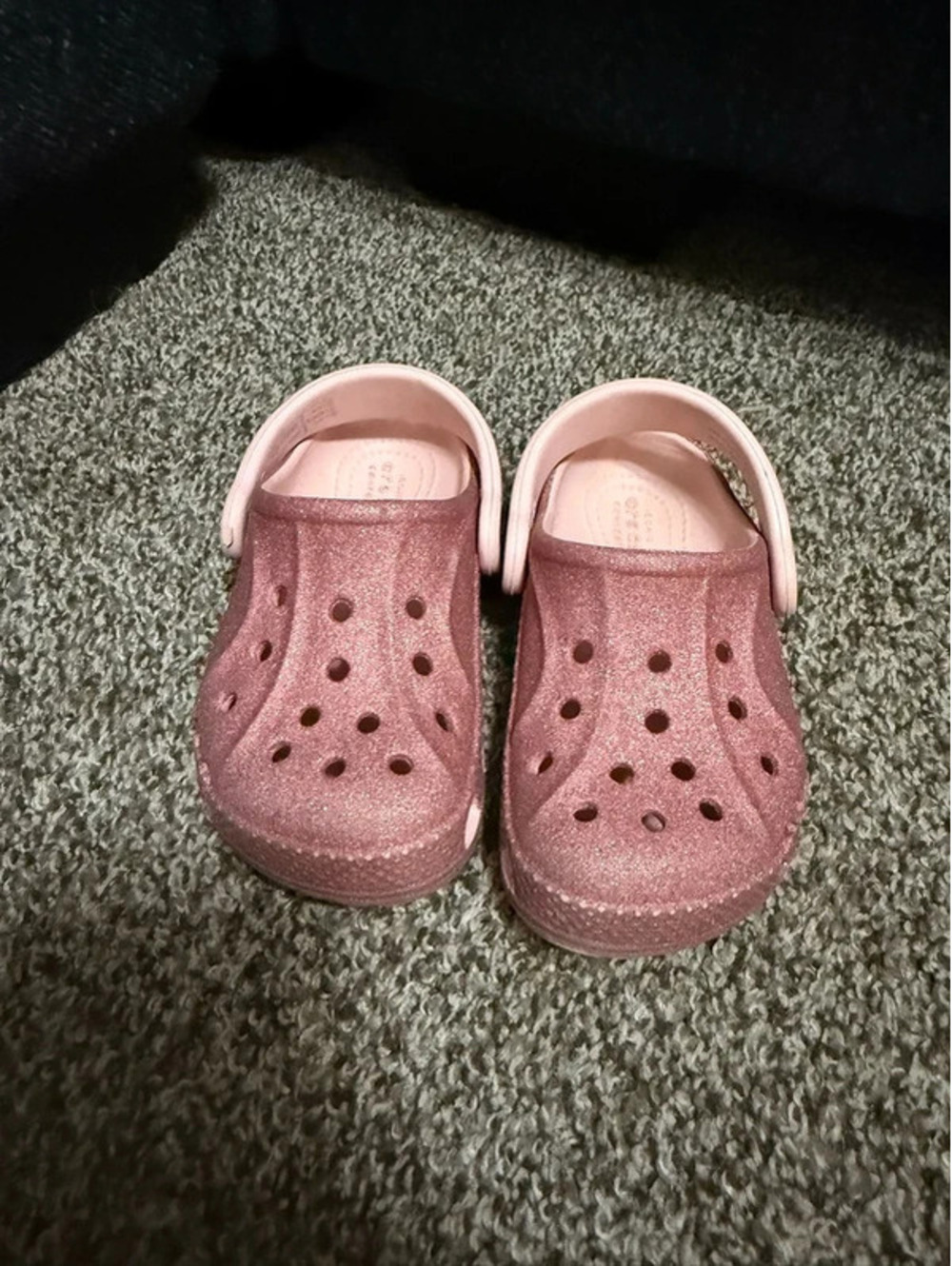 Crocs Toddler Size 7 Pink Glitter Classic Clogs Shoes